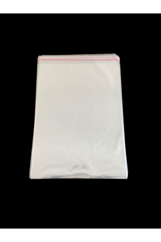 20 Adet 40*60 Cm Bantlı Yapışkanlı Opp Jelatin Poşet, Şeffaf Poşet ( 40x55 5) - 5