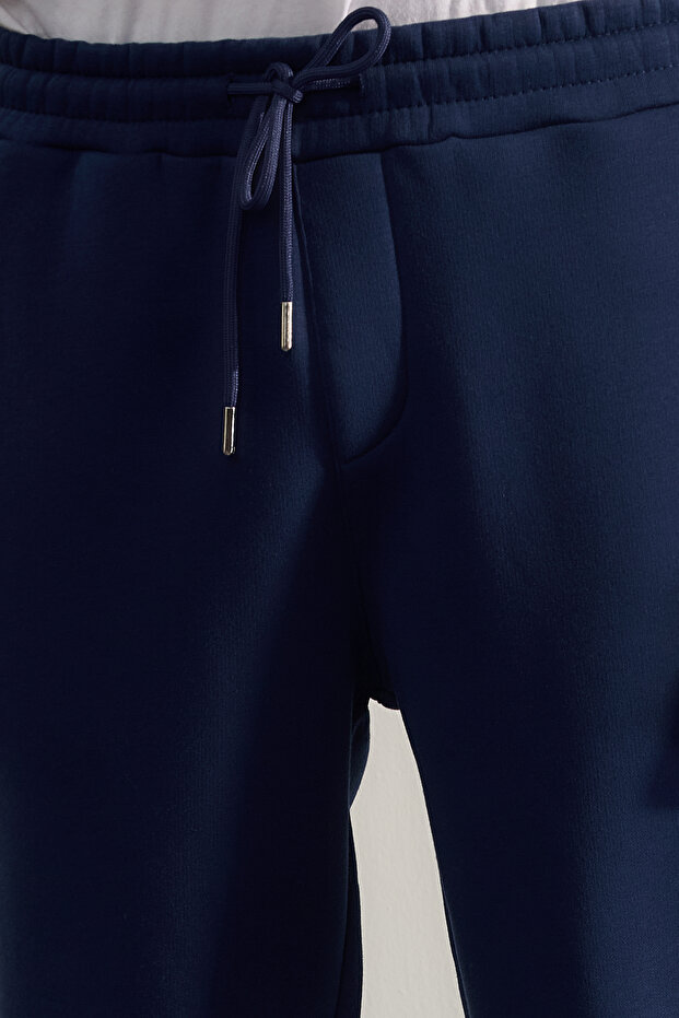 Indigo Unısex Regular/Normal Kesim Paçası Lastikli İçi Polar/Sıcak Tutan Eşofman Altı TMNAW22EA0346 - 4