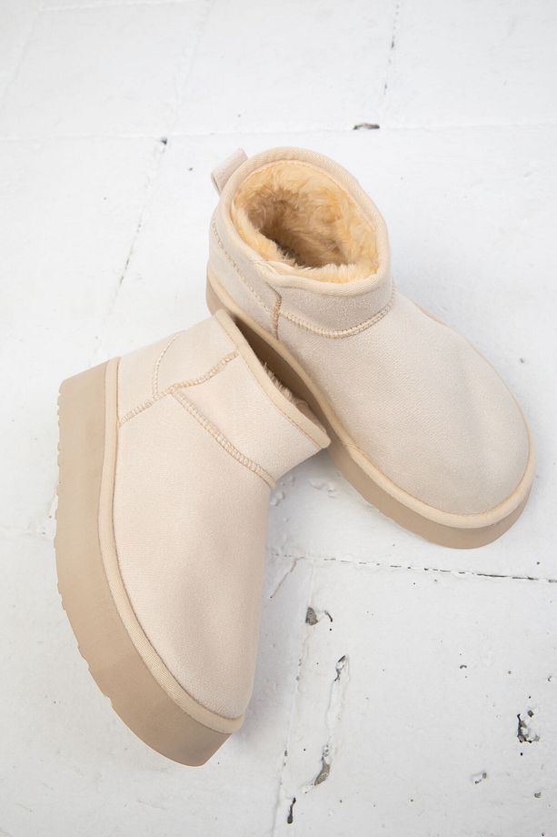 Bej Süet Kadın Bot & Bootie 19761 - 4