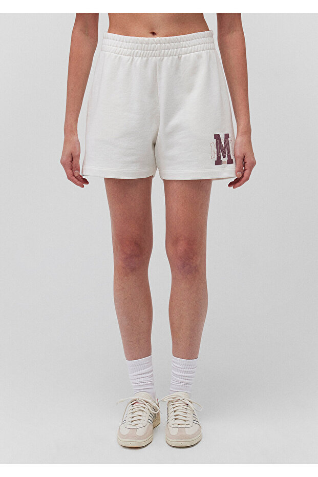 Logo Baskılı Beyaz Şort 1410164-70069 - 3