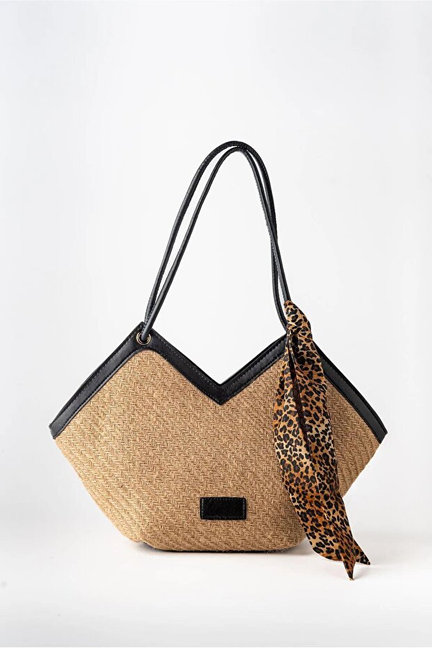 Stella Zippered Women's Shoulder Bag with Scarf Bp-4812O