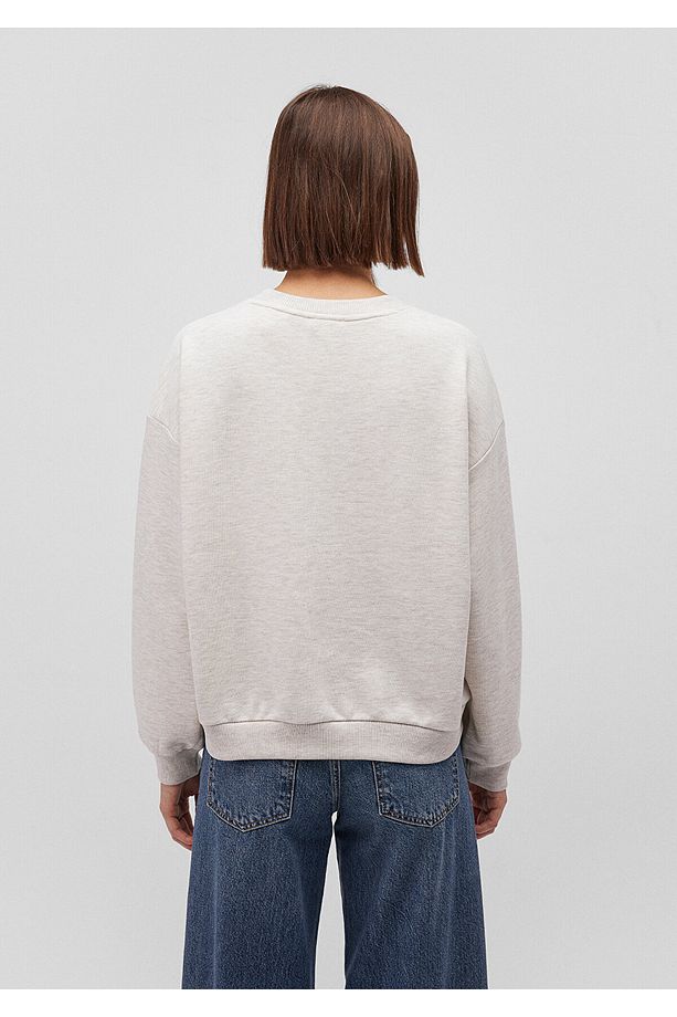 Bisiklet Yaka Basic Bej Sweatshirt 1s10087-85576 - 4