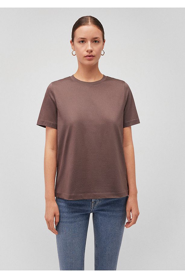 Pamuklu Merserize Bisiklet Yaka Mor Basic Tişört Regular Fit / Normal Kesim 1612697-86683 - 3