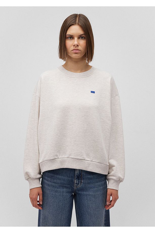 Bisiklet Yaka Basic Bej Sweatshirt 1s10087-85576 - 3