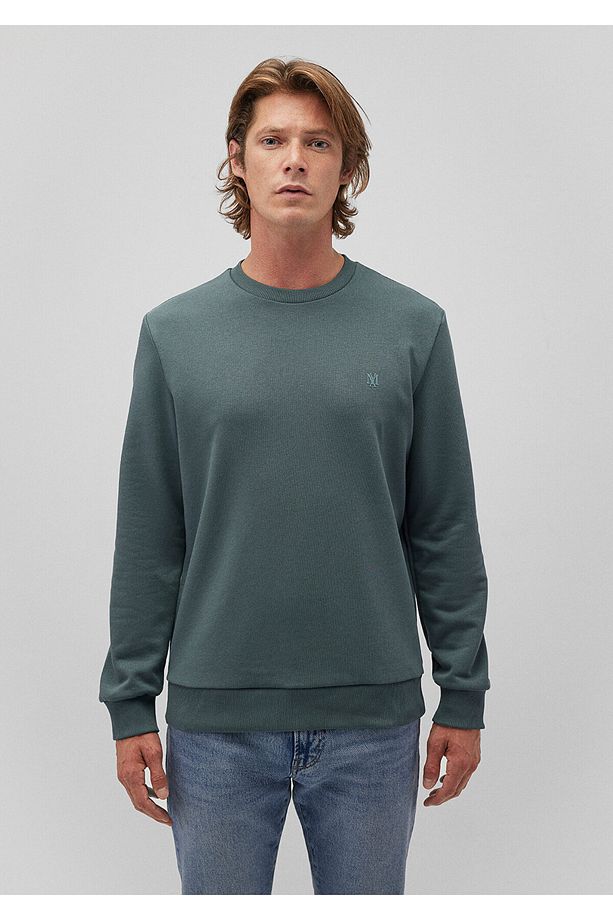 Bisiklet Yaka Yeşil Basic Sweatshirt 065751-71577 - 3