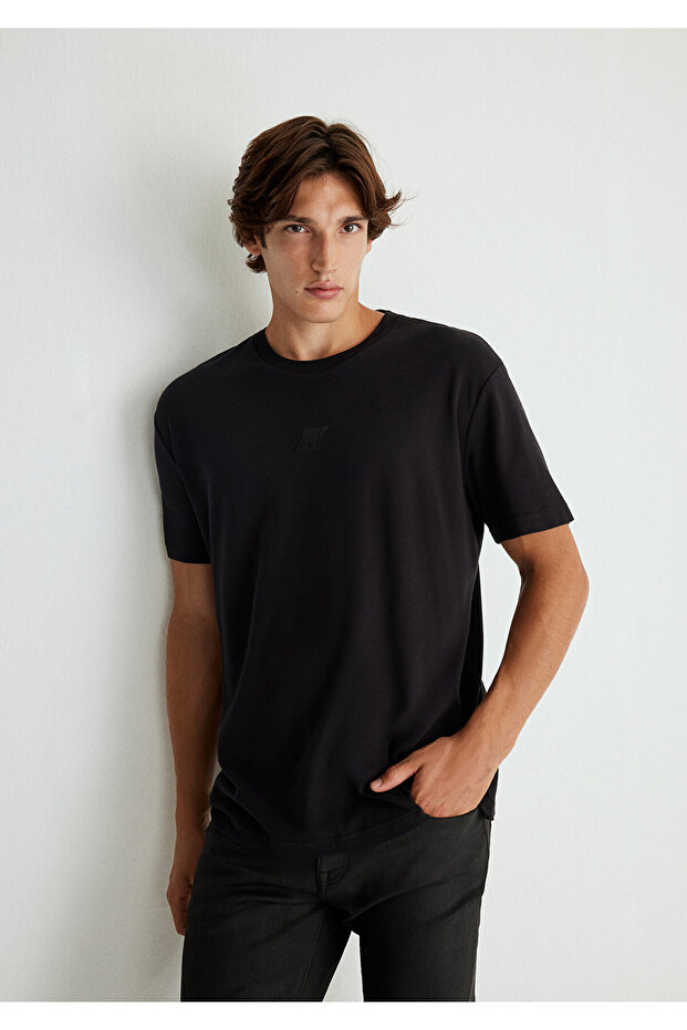 Pro Printed Black T-Shirt Loose Fit / Loose Relaxed Cut 0612434 -71379