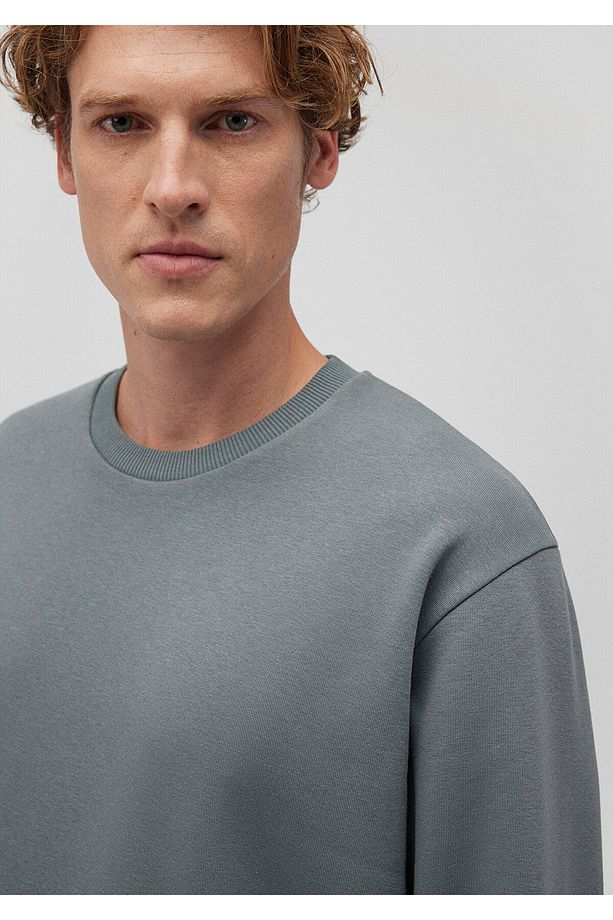 Bisiklet Yaka Yeşil Basic Sweatshirt 0S10276-71577 - 5