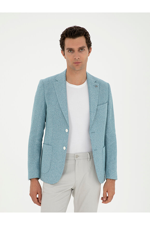 Aqua Slim Fit Linen Blended Jacket 50284659 -Vr007