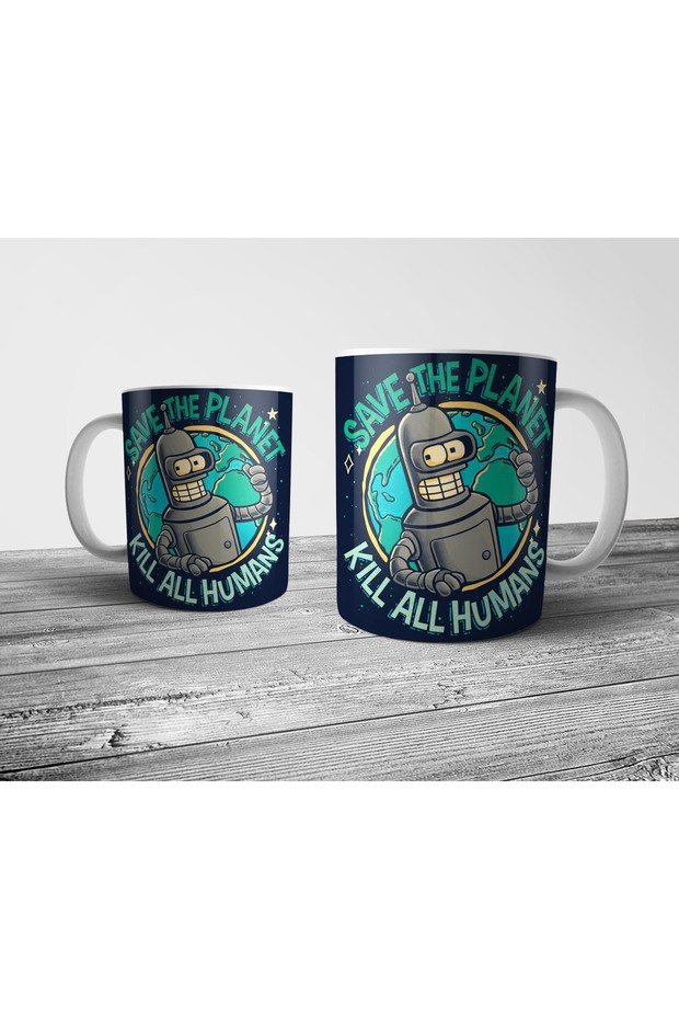 Futurama Bender - كوب مقطوع بدون انزلاق للكواكب