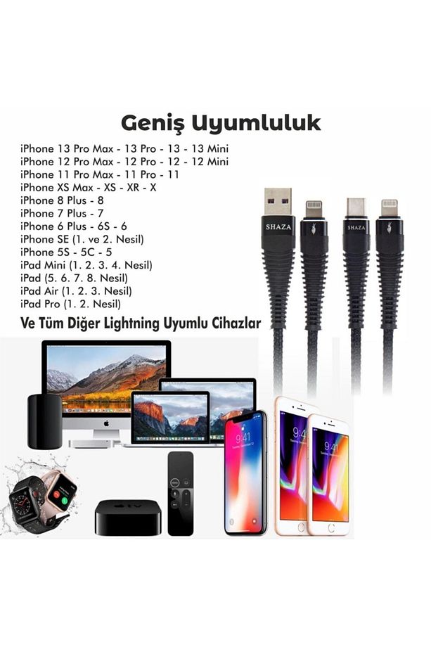 Iphone Lightning To Type-c Pd 5a 100w Örgülü Hızlı Şarj Ve Data Kablosu 2 Metre - 6