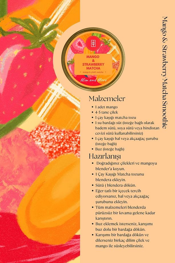 Mango & Strawberry Matcha - Mango Ve Çilekli Matcha 50 gr - 7