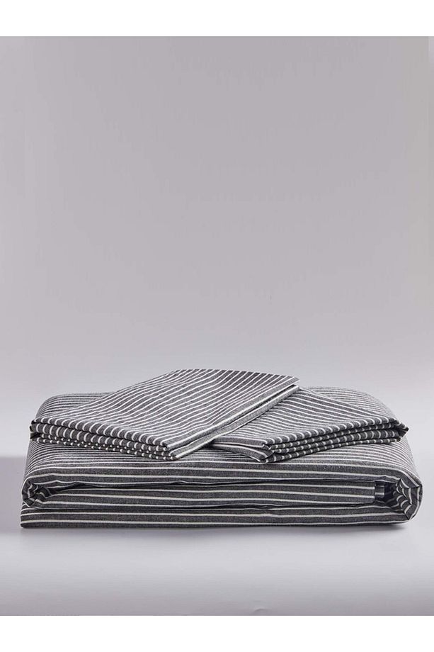 Line Striped Çocuk ve Genç Tek Kişilik Pamuk Lastikli Nevresim Takımı - 3
