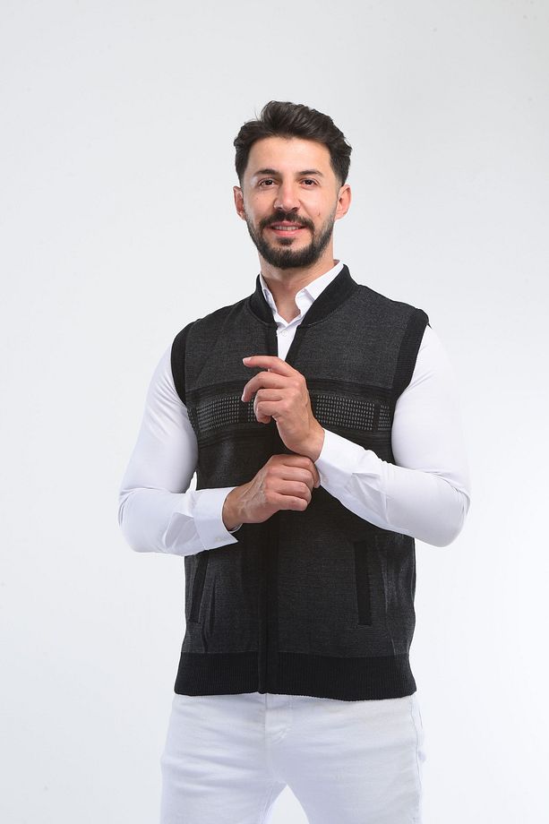 ÇELİK ÖKRGÜ FERMUARLI YELEK CEPLİ BABA YELEK - 1