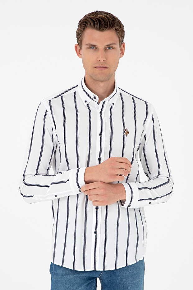 Men's Navy Blue Long Sleeve Shirt 50292089 -Vr033