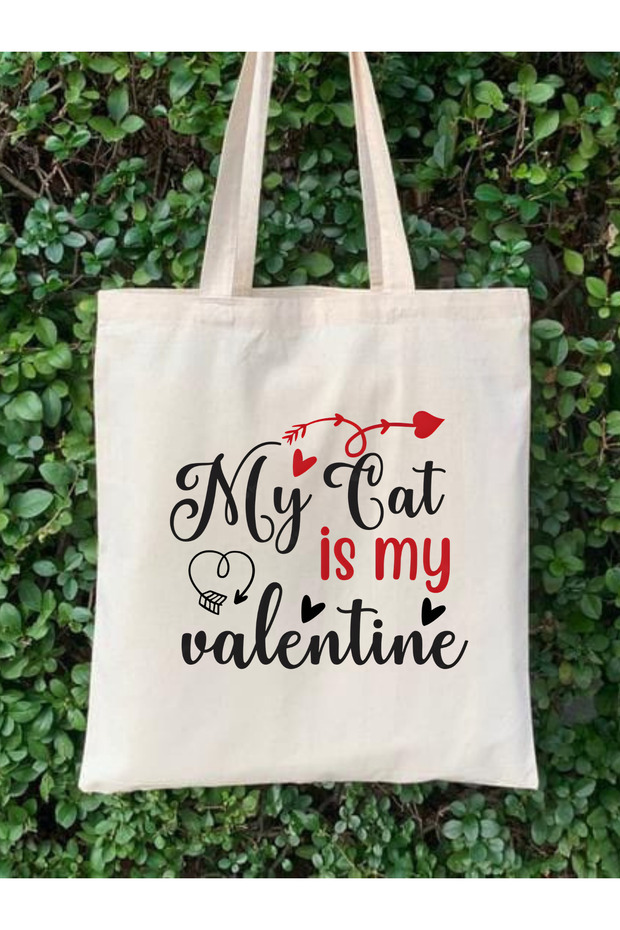 Valentine's Day Gift My Cat Is Valentine Tote Bag Cloth Bag