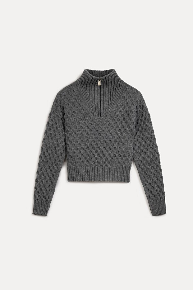 Pullover mit Reißverschlusskragen - 6