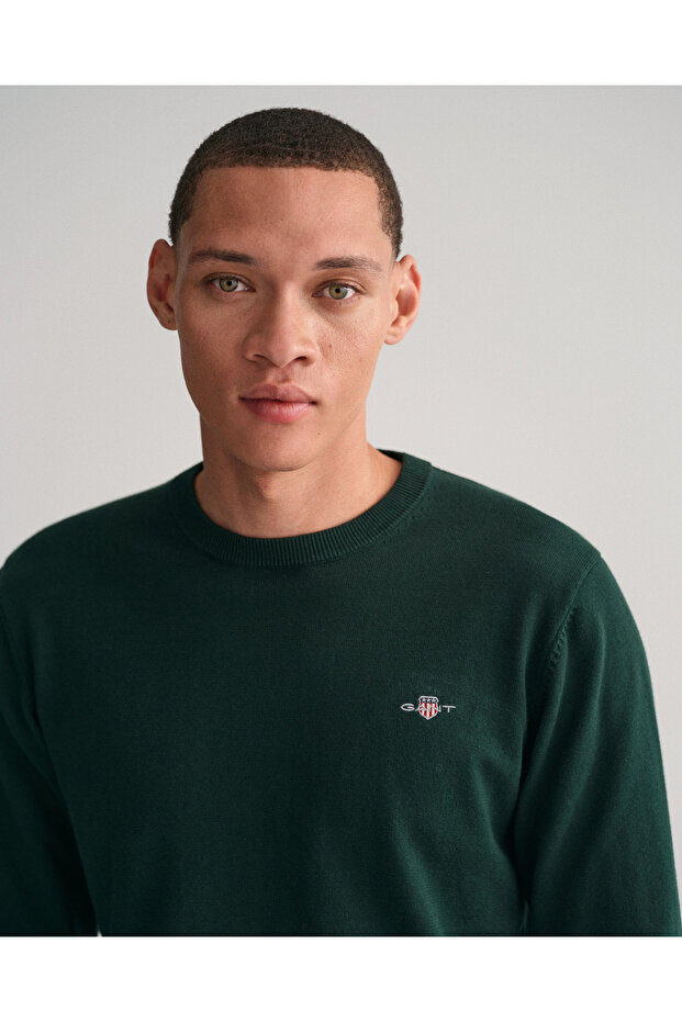 Erkek Yeşil Regular Fit Bisiklet Yaka Kazak - 3