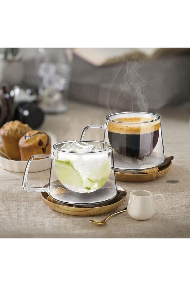 Goya 2 Adet Çift Yalıtımlı Sıcaklığı Koruma Özellikli Çift Cidarlı Kahve Espresso Bardak Kupa - 3