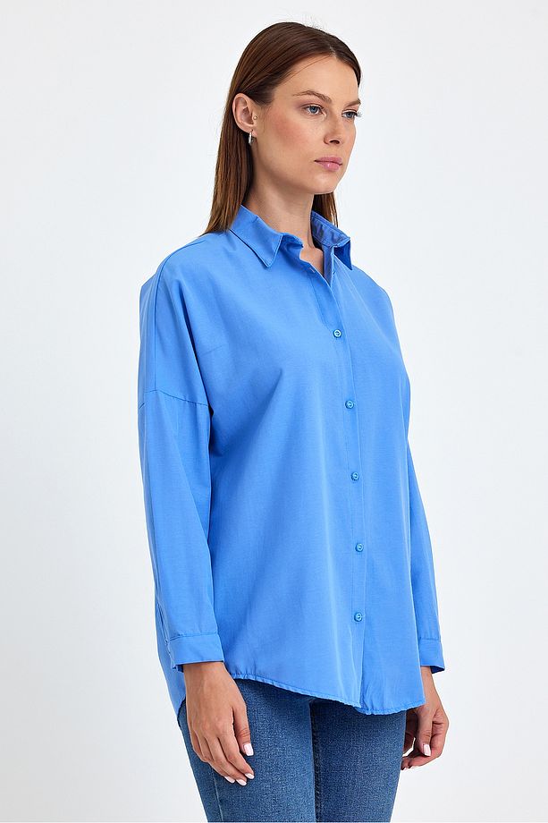 Oversize Uzun Basic Gömlek Ds22yb113900 - 1
