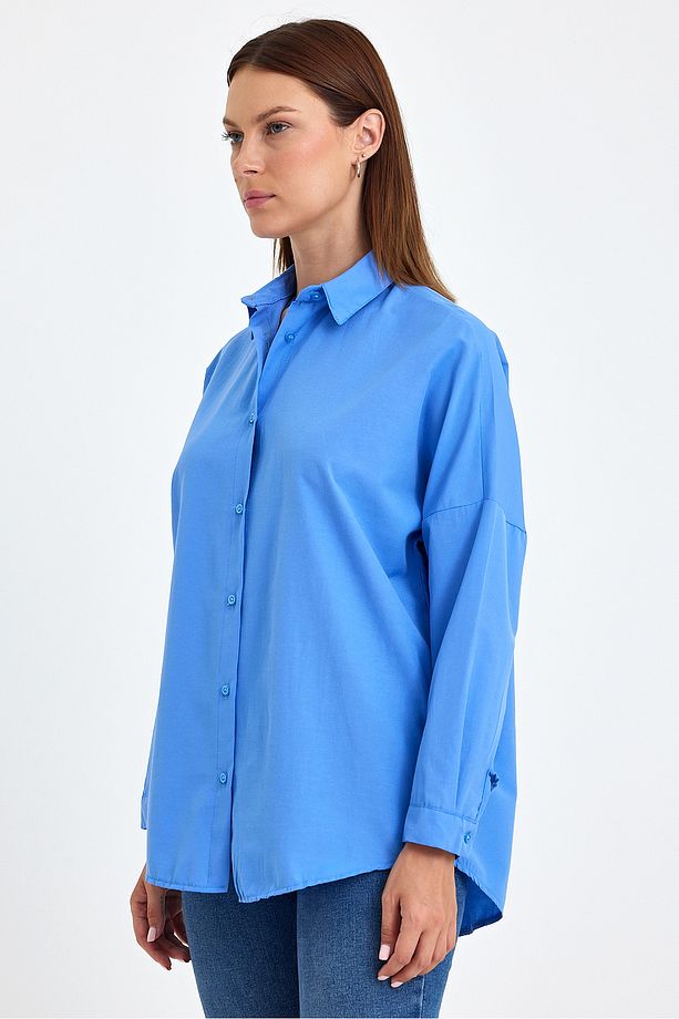 Oversize Uzun Basic Gömlek Ds22yb113900 - 3