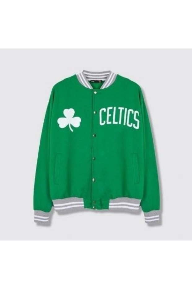 Trend Two Thread Green White College Jacket