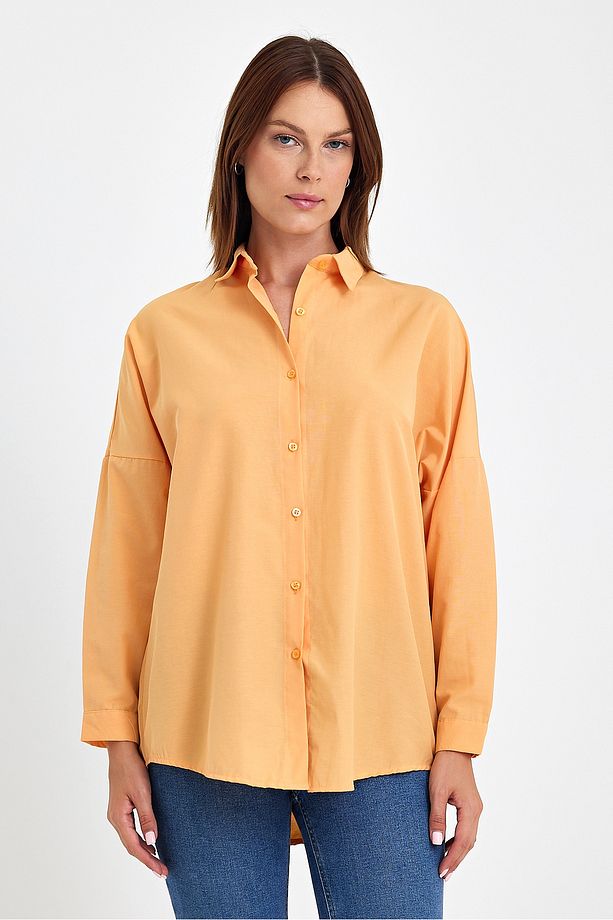 Oversize Uzun Basic Gömlek Ds22yb113900 - 5