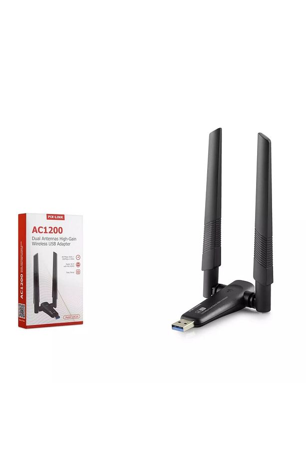 PIX-LINK UAC20 USB WIFI ADAPTOR AC1200 DUAL ANTEN 2.4GHz&5GHz RTL8812BU - 1