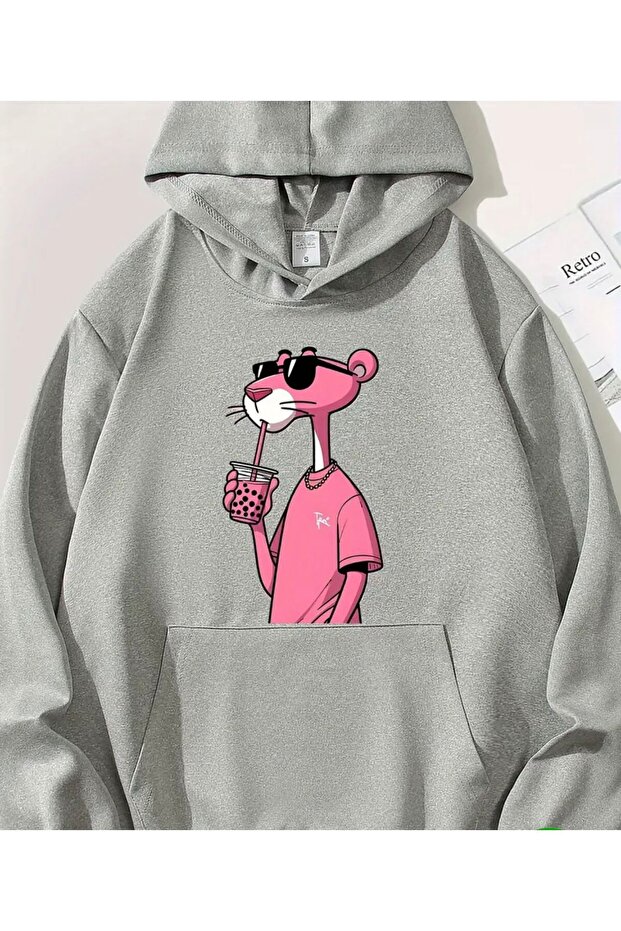 Pink Panther Printed Women's Sweatshirt - 3 Thread Compact Fabric (Cotton Inside)