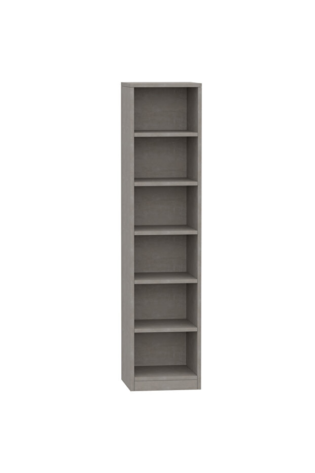 Wooden Storage Display Shelves 6-Tier Freestanding, Box Shelves, Light Concrete