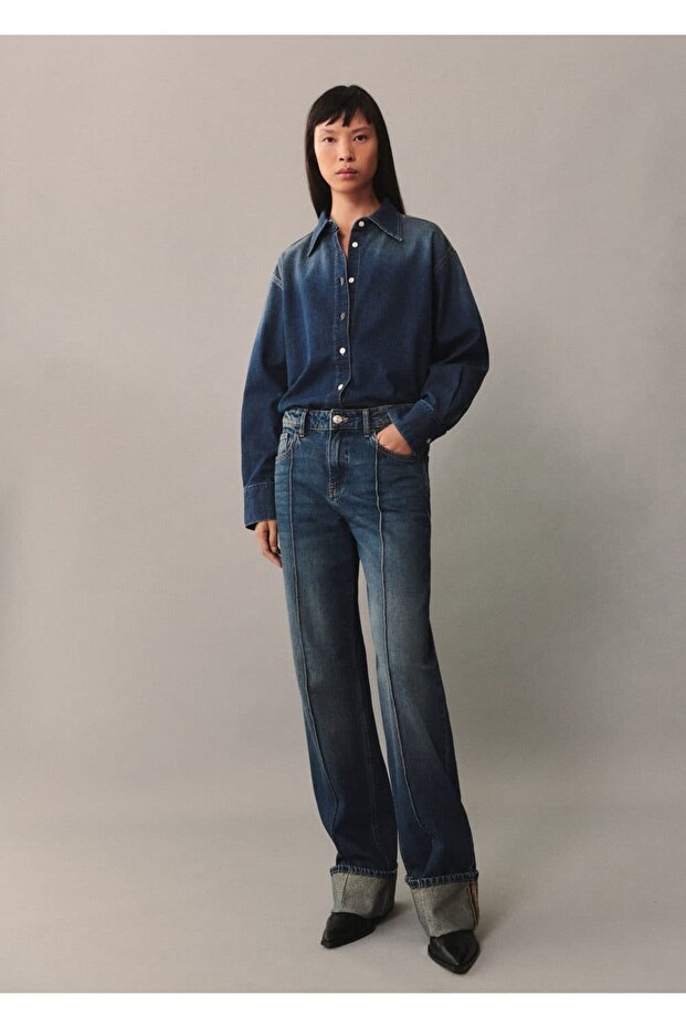 Geniş kesim gömlek ceket - 2