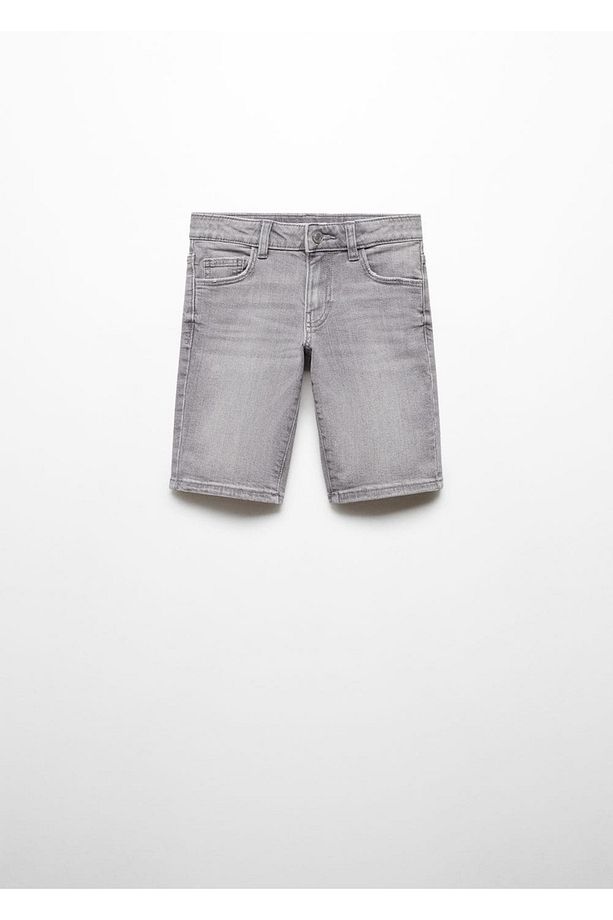 Slim fit kot bermuda şort - 3
