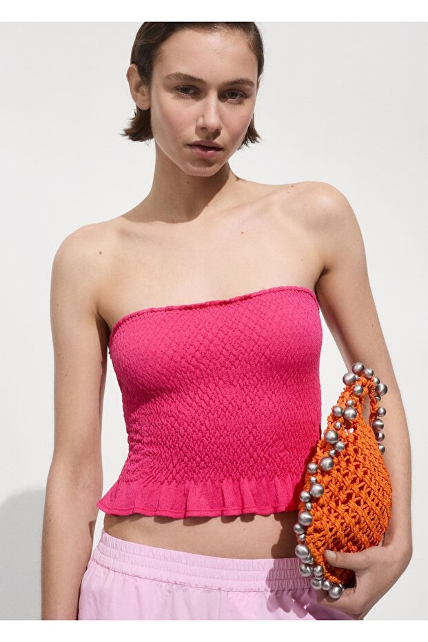 Flounced Drawstring Blouse - 1