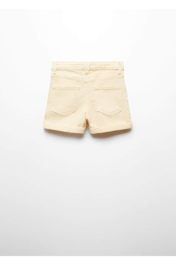 Paçaları kıvrık denim şort - 4