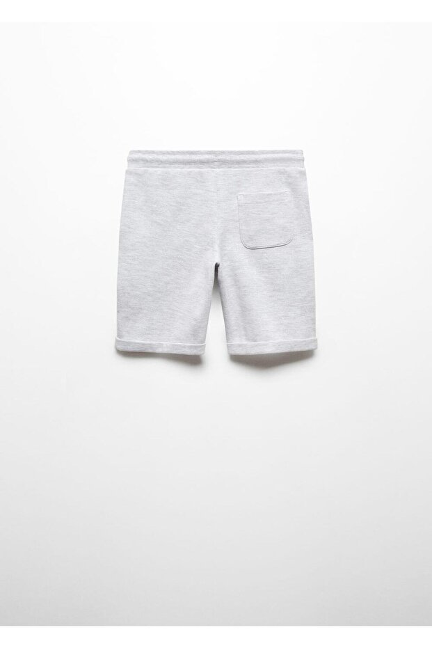 Beli elastik pamuklu şort - 2