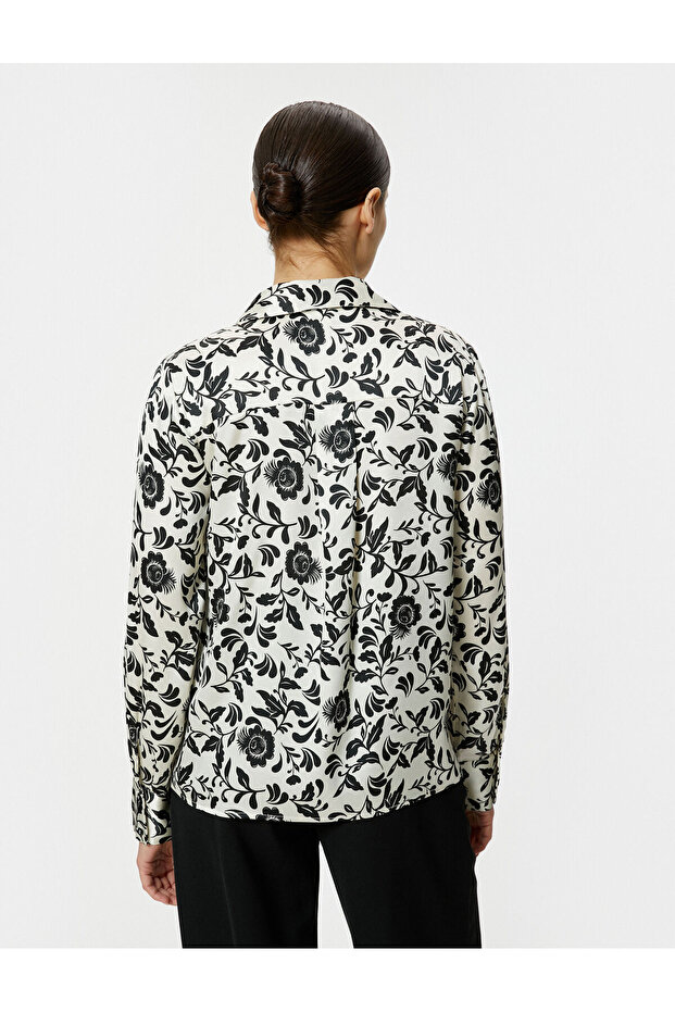 Patterned Long Sleeve Buttoned Shirt - 4