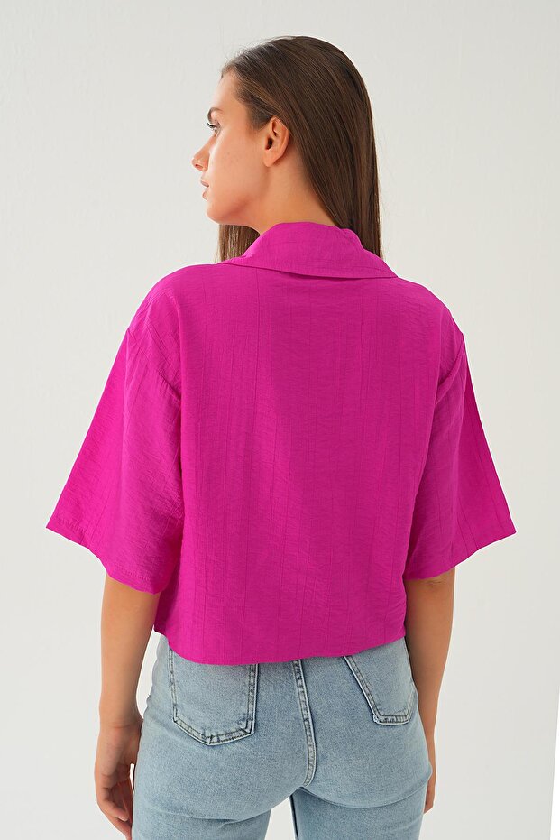 Fuchsia Oversized Short Shirt 4159A - 4