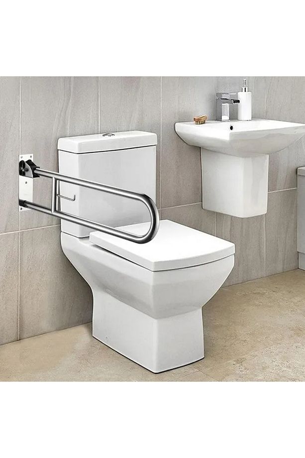 Wc Kağıtlıklı Hareketli Mafsallı Engelli Tutunma Barı Q32 Çapında Paslanmaz - 1