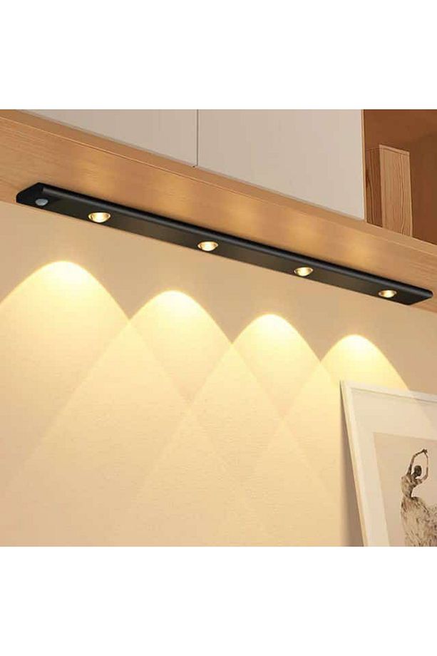 60 cm Hareket Sensörlü, Sensörsüz Kullanılabilir Usb Şarjlı Taşınabilir Mutfak, Dolap, Gece Lambası - 9