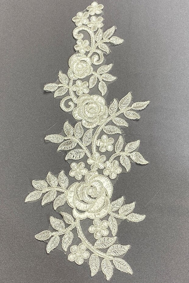 Cream Rose Pattern Lace Guipure Sconce