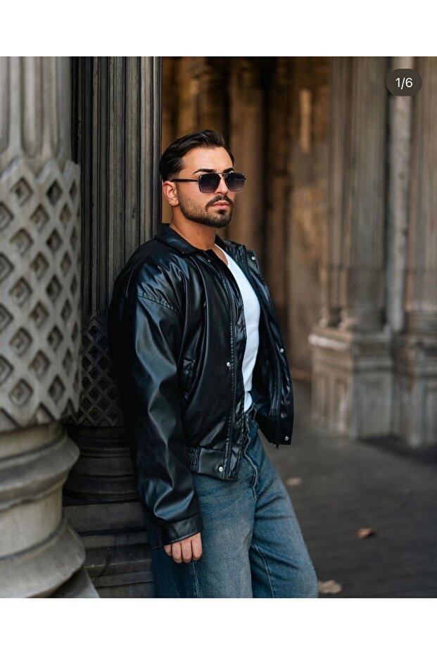 سترة جلدية كبيرة الحجم - 2