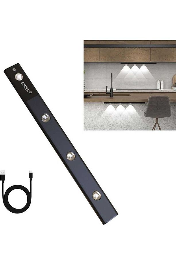 60 cm Hareket Sensörlü, Sensörsüz Kullanılabilir Usb Şarjlı Taşınabilir Mutfak, Dolap, Gece Lambası - 7