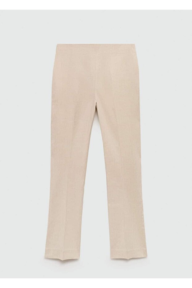 Flare keten pantolon - 3