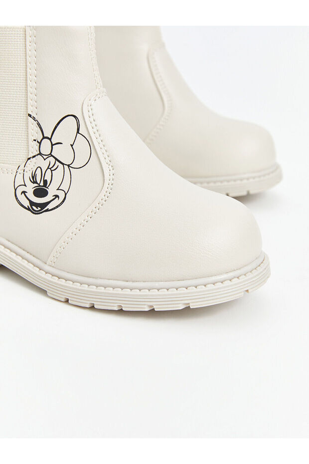 LCW STEPS Açık Bej Minnie Mouse Baskılı Kız Bebek Bot - 3