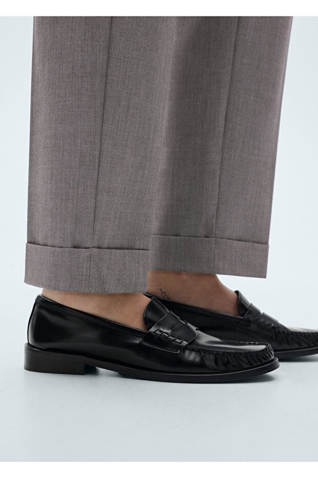 Düz kesim kumaş pantolon - 6