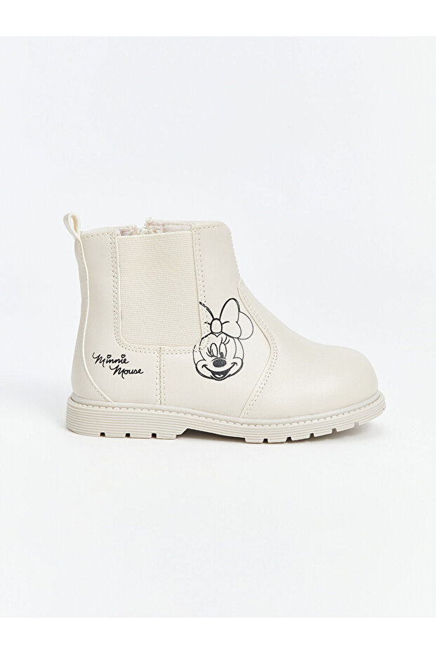 LCW STEPS Açık Bej Minnie Mouse Baskılı Kız Bebek Bot - 2