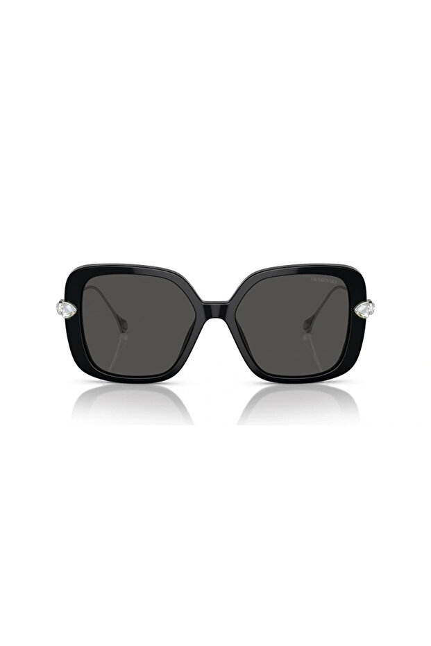 Sun Glasses, Large, Square Shape, Sk6011, Black