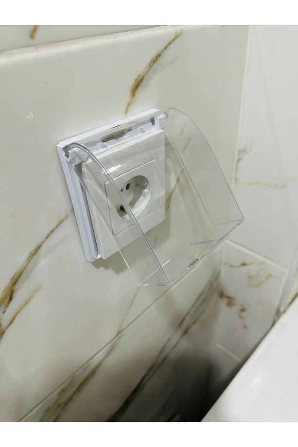 Priz Kapağı Banyo Lavabo Islak Priz Koruma Kapağı Sudan Koruyan Kapağı Açılır Kapanır. Priz Altı - 2
