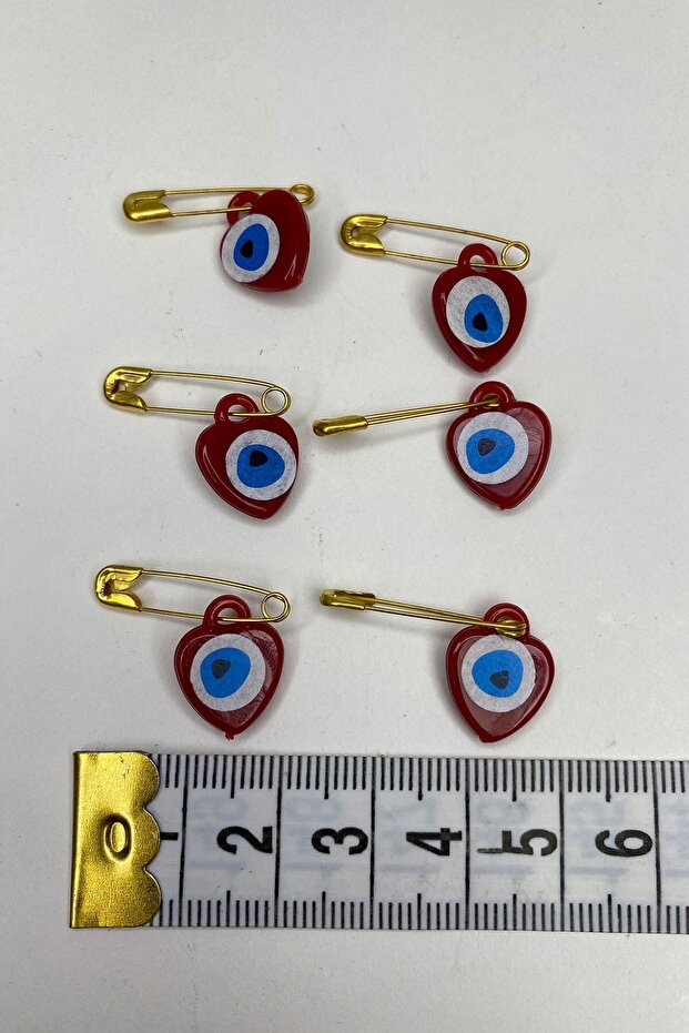 Red Needle Evil Eye Beads 25 Pieces