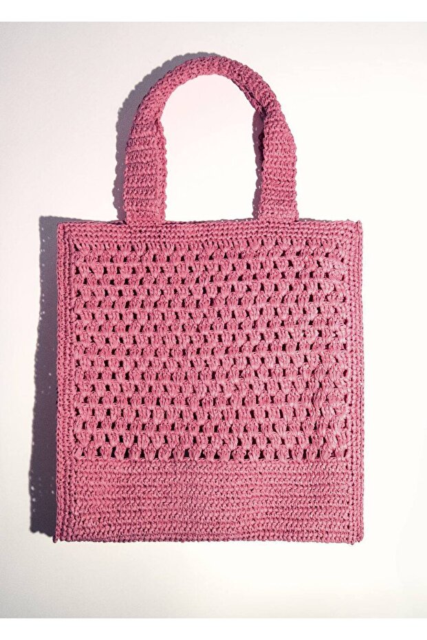 Doğal elyaf shopper çanta - 4