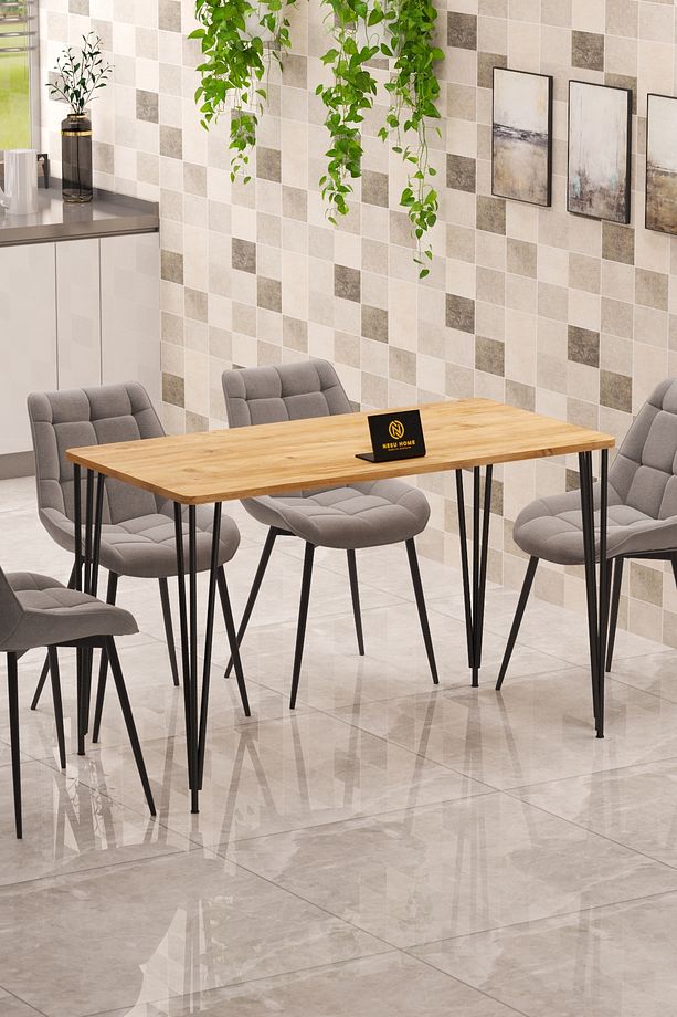 60 x 120 Metal Ayaklı Mutfak Masası Yemek Masası Çalışma Masası - 1